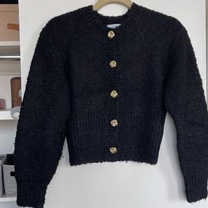 Bouclé Knit Cropped Cardigan